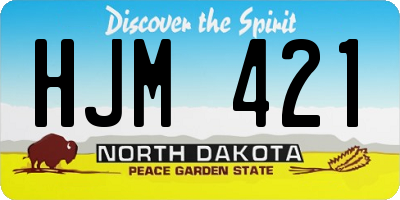 ND license plate HJM421