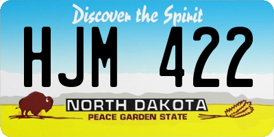 ND license plate HJM422