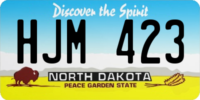 ND license plate HJM423