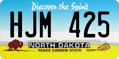 ND license plate HJM425