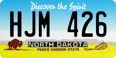 ND license plate HJM426