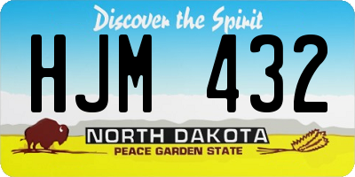 ND license plate HJM432