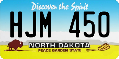 ND license plate HJM450