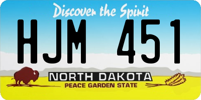 ND license plate HJM451