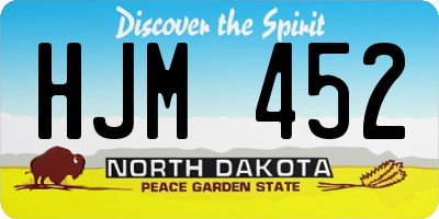 ND license plate HJM452