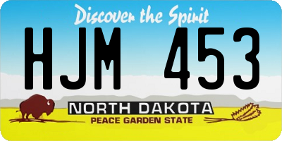 ND license plate HJM453