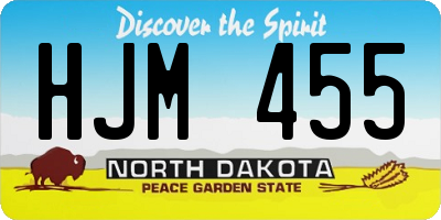 ND license plate HJM455