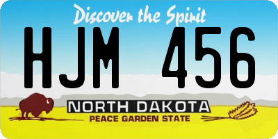 ND license plate HJM456