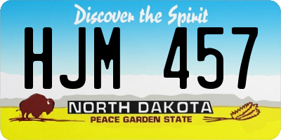 ND license plate HJM457