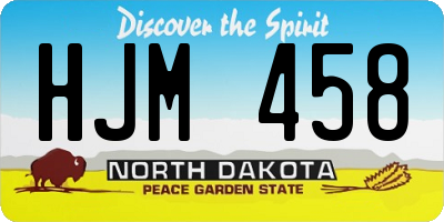 ND license plate HJM458