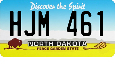 ND license plate HJM461