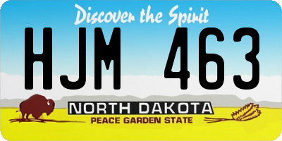 ND license plate HJM463