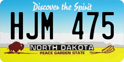 ND license plate HJM475