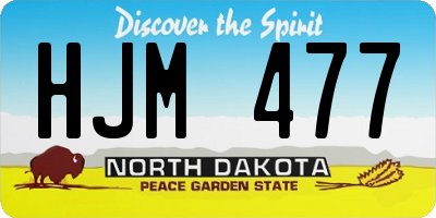 ND license plate HJM477