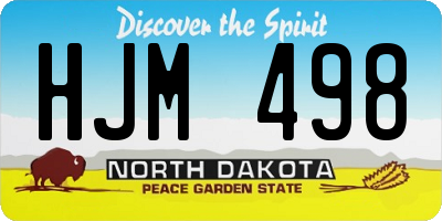 ND license plate HJM498