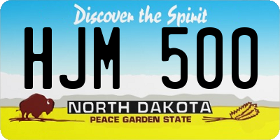 ND license plate HJM500