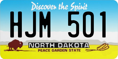 ND license plate HJM501