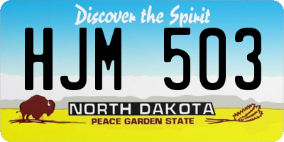 ND license plate HJM503