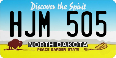 ND license plate HJM505