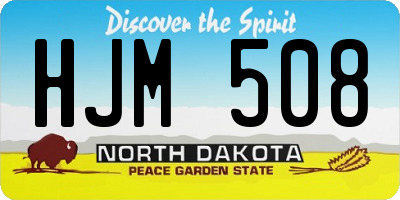 ND license plate HJM508