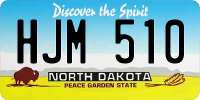 ND license plate HJM510