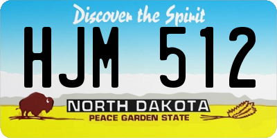 ND license plate HJM512