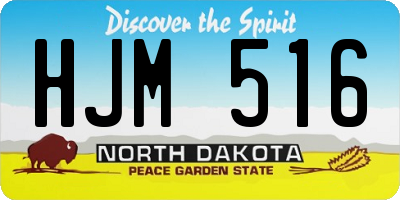 ND license plate HJM516