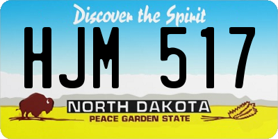 ND license plate HJM517