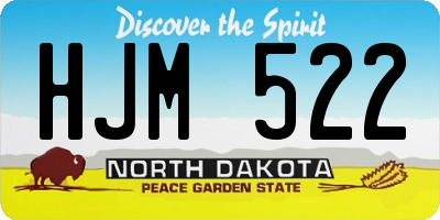 ND license plate HJM522