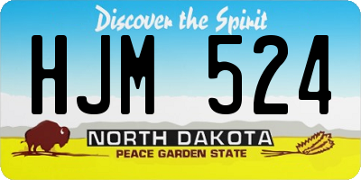 ND license plate HJM524