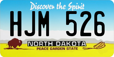 ND license plate HJM526
