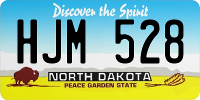 ND license plate HJM528