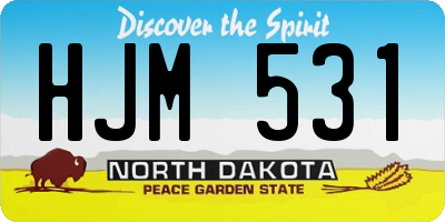 ND license plate HJM531