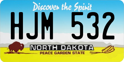 ND license plate HJM532