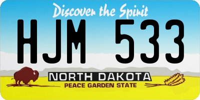 ND license plate HJM533