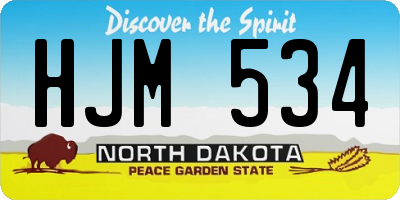 ND license plate HJM534