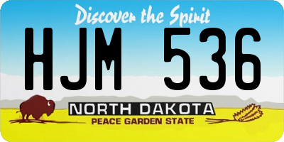 ND license plate HJM536