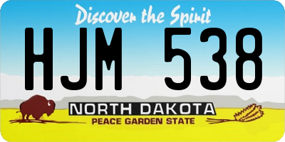 ND license plate HJM538