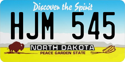 ND license plate HJM545