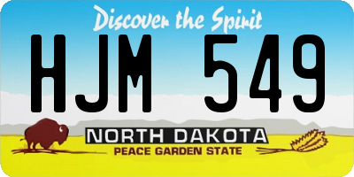 ND license plate HJM549