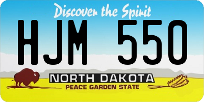 ND license plate HJM550