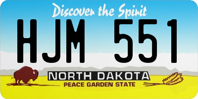 ND license plate HJM551