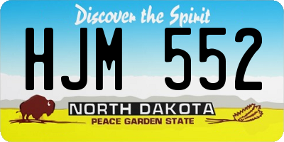 ND license plate HJM552