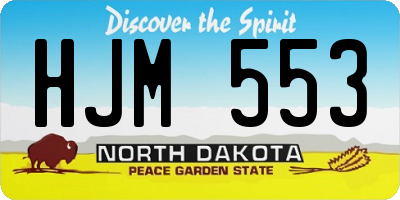 ND license plate HJM553