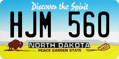 ND license plate HJM560