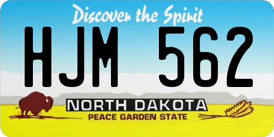 ND license plate HJM562