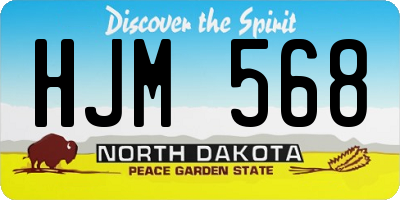 ND license plate HJM568