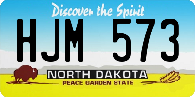 ND license plate HJM573