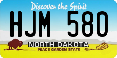 ND license plate HJM580