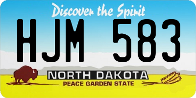 ND license plate HJM583